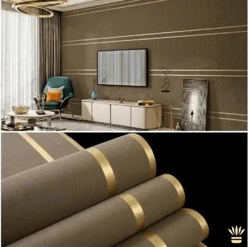 Papel de Parede Clean Royal Autoadesivo com Listras Verticais Luxo Sutil e Elegância
